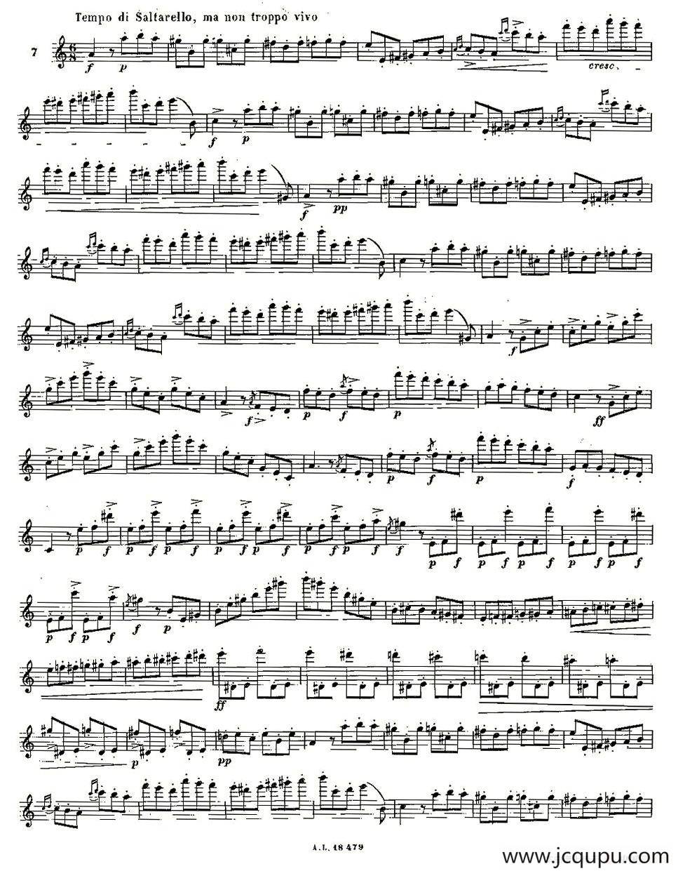 基于维尼亚夫斯基练习曲的10首长笛练习曲之7（Moyse - 10 Studies After Wieniawski）简谱