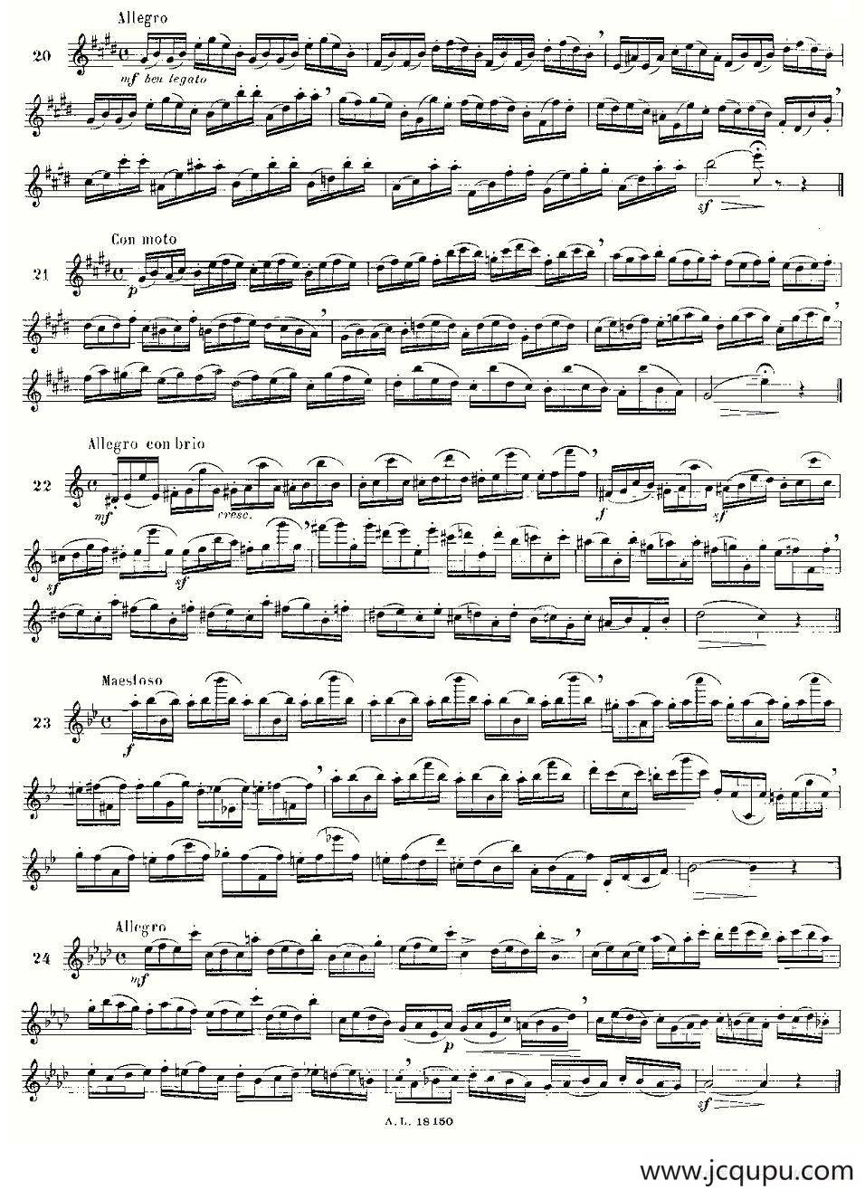 简易音阶练习100首之20-36（moyse - 100 studies after cramer）简谱