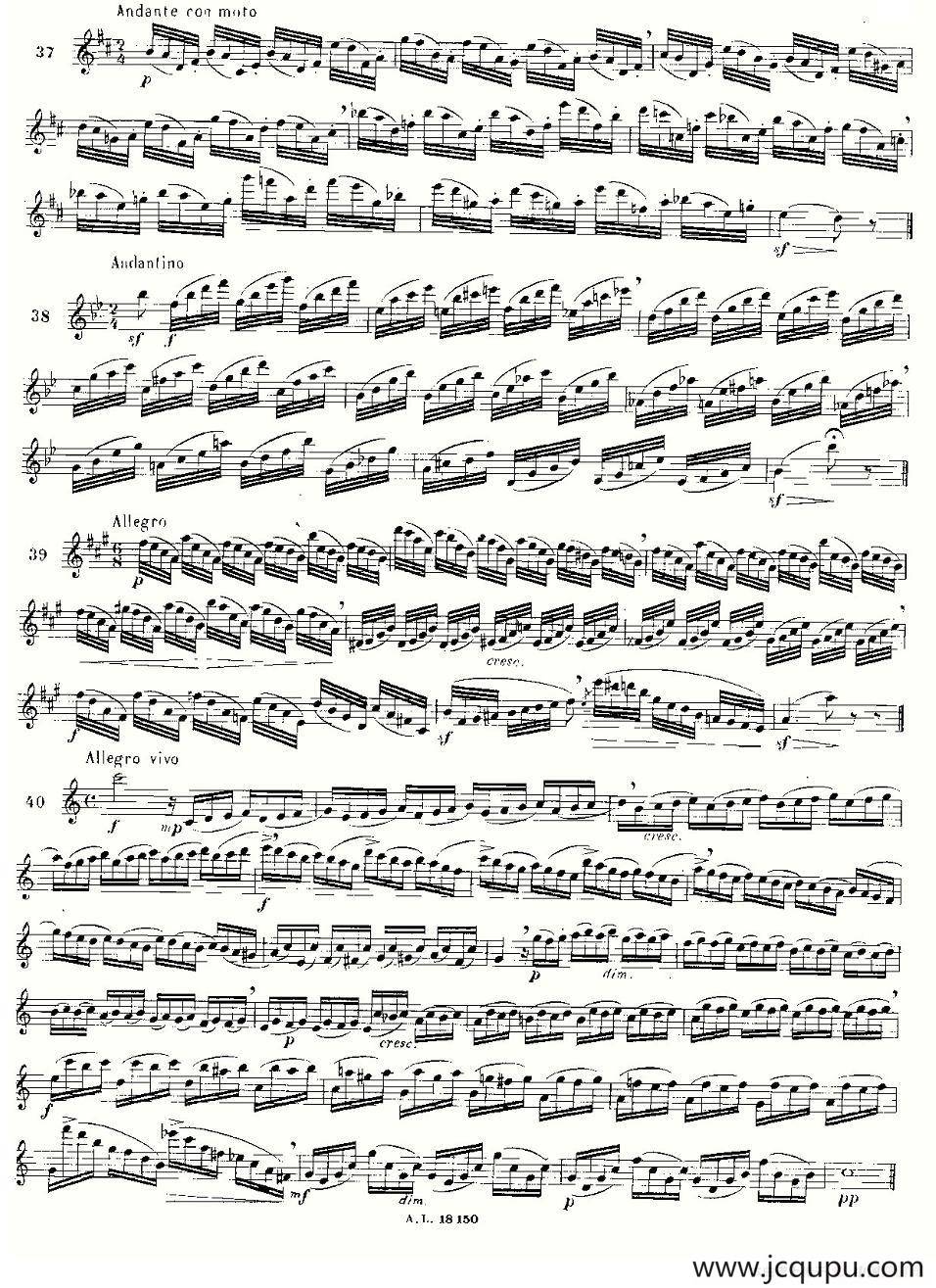 简易音阶练习100首之37-49（moyse - 100 studies after cramer）简谱