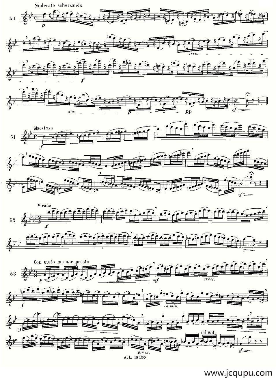 简易音阶练习100首之50-66（moyse - 100 studies after cramer）简谱