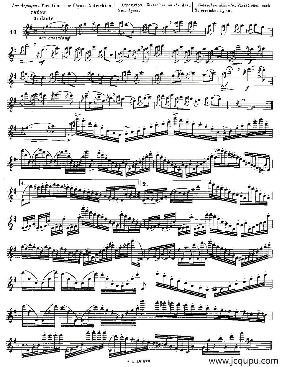 基于维尼亚夫斯基练习曲的10首长笛练习曲之10（Moyse - 10 Studies After Wieniawski）简谱