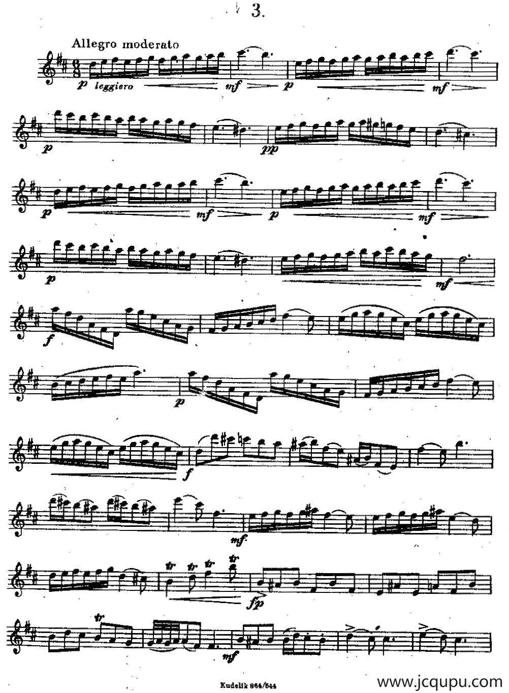 奇特克-萨克斯练习曲之三（ETUDY PRO SAXOPHON - FR ZITRK.op.3）简谱