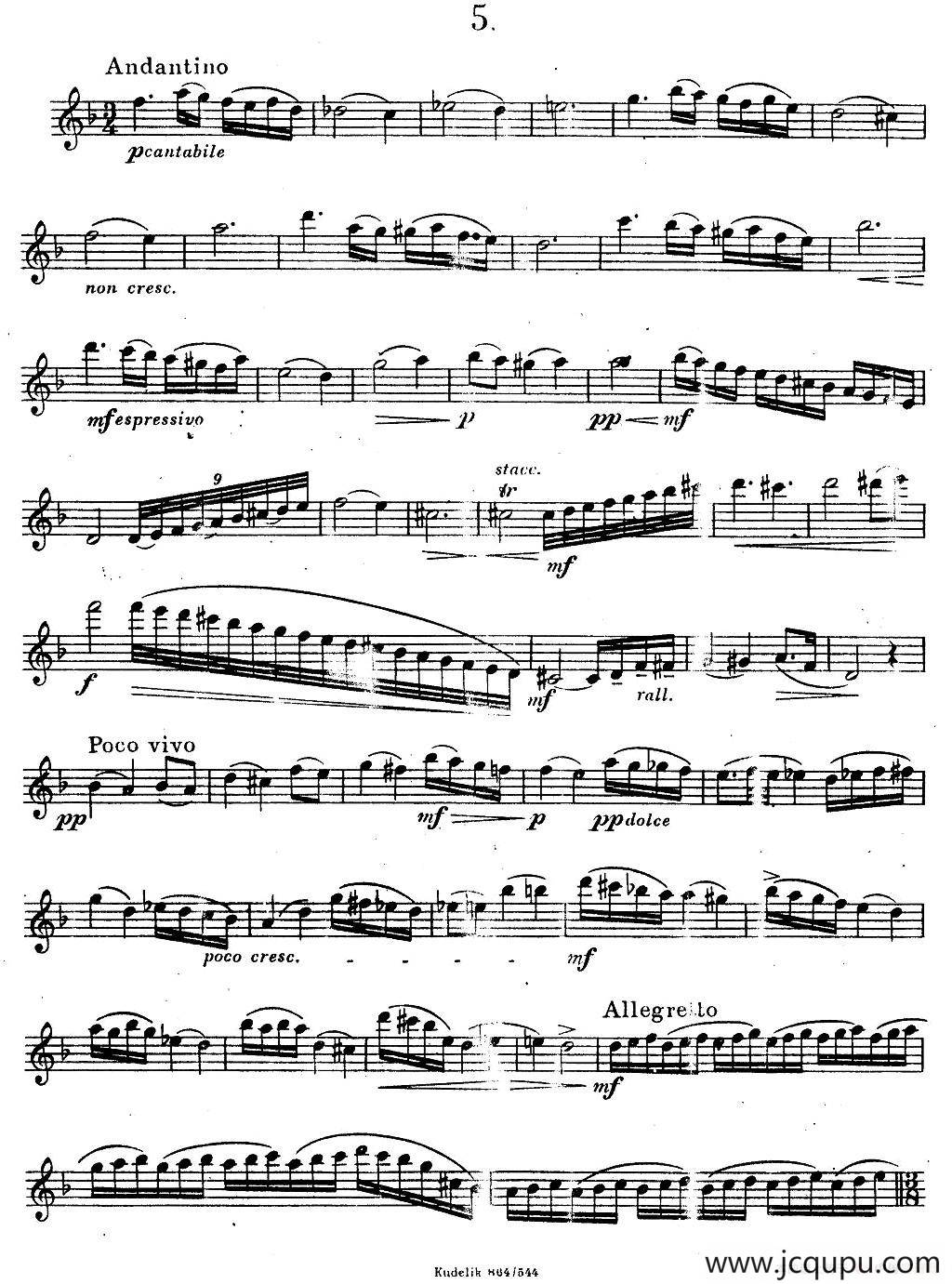 奇特克-萨克斯练习曲之五（ETUDY PRO SAXOPHON - FR ZITRK.op.3）简谱