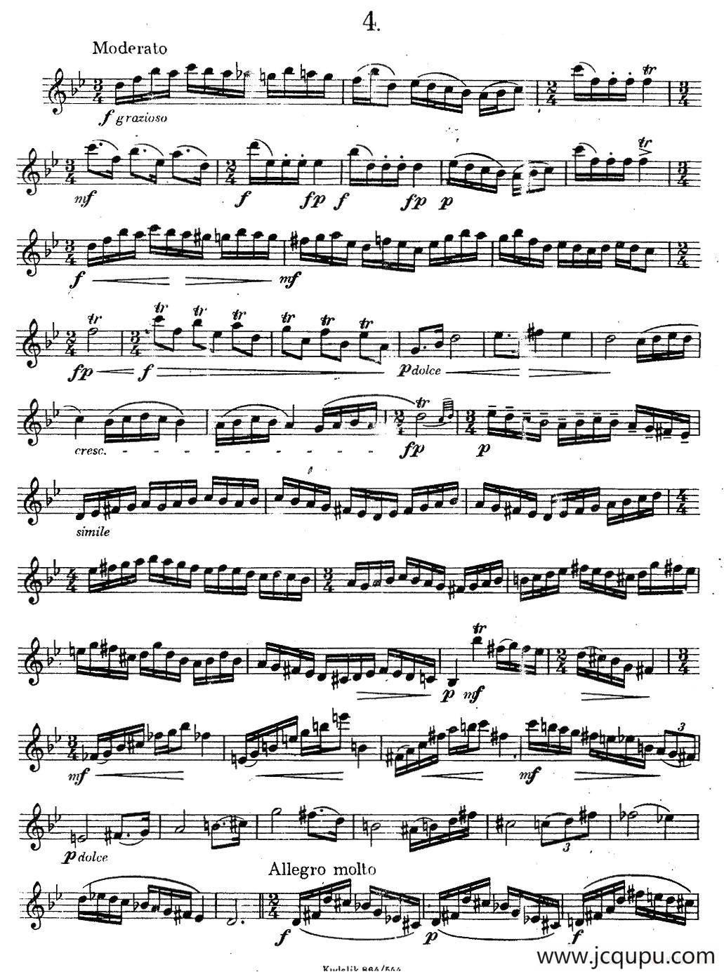 奇特克-萨克斯练习曲之四（ETUDY PRO SAXOPHON - FR ZITRK.op.3）简谱