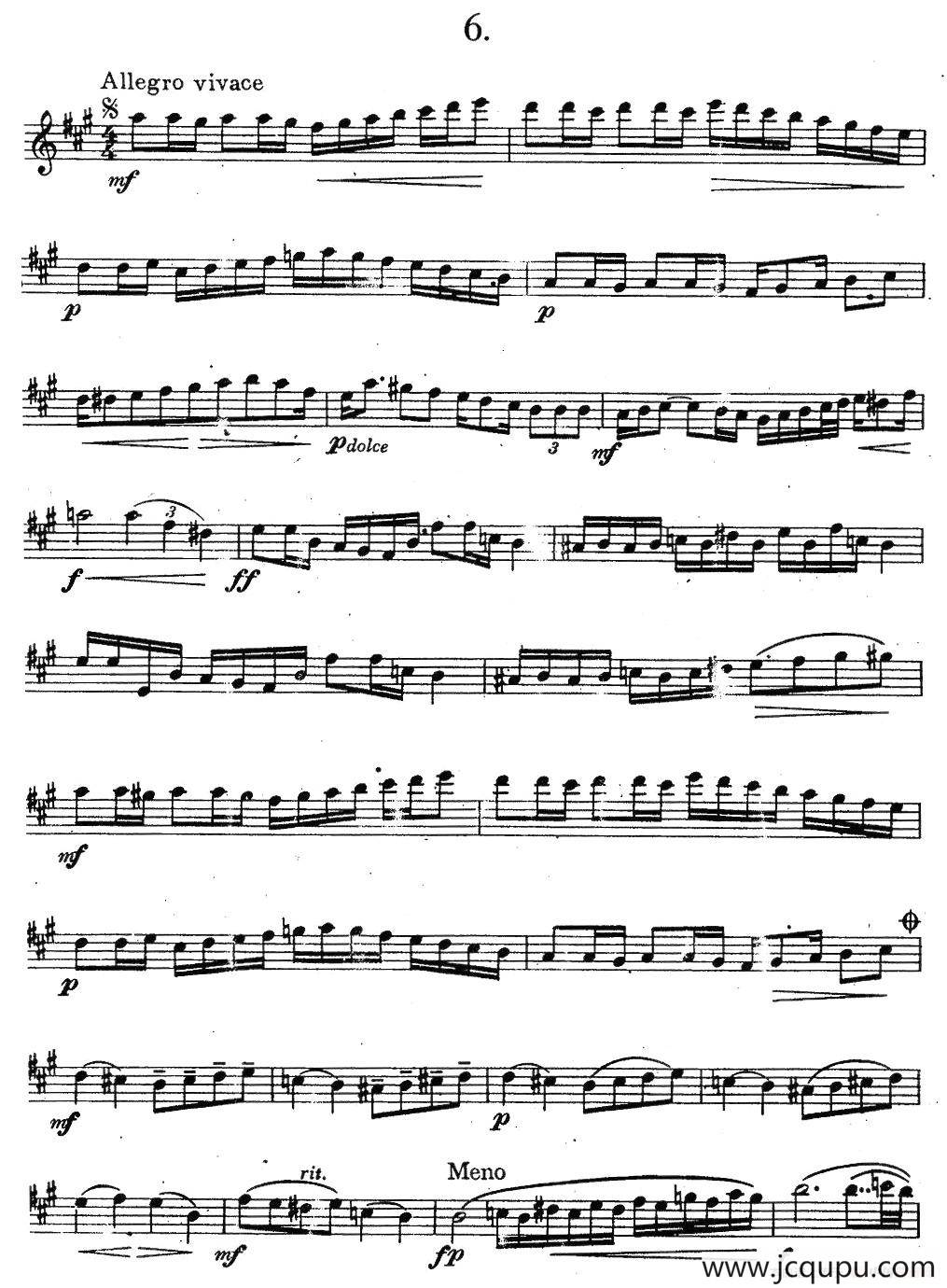 奇特克-萨克斯练习曲之六（ETUDY PRO SAXOPHON - FR ZITRK.op.3）简谱