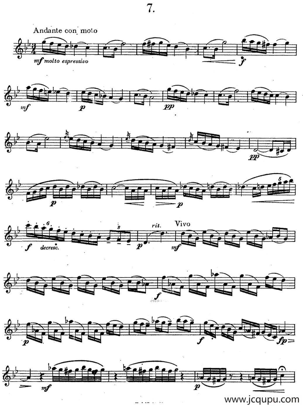 奇特克-萨克斯练习曲之七（ETUDY PRO SAXOPHON - FR ZITRK.op.3）简谱