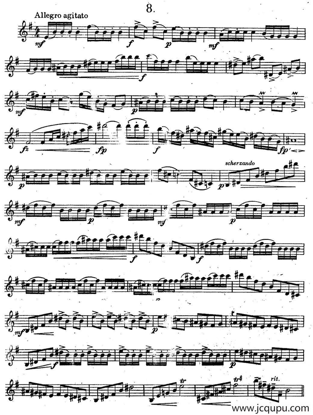 奇特克-萨克斯练习曲之八（ETUDY PRO SAXOPHON - FR ZITRK.op.3）简谱