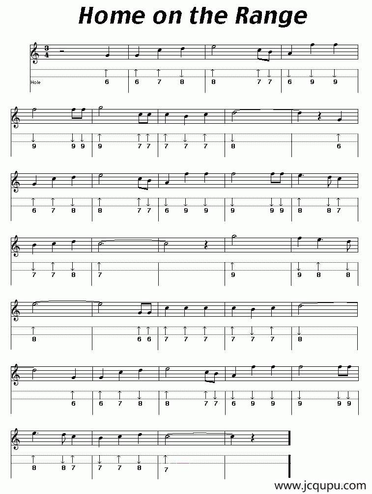 Home on the Range（牧场的家）（布鲁斯）简谱