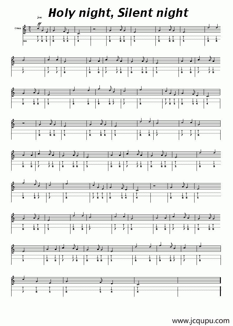 Holy night，Silent night（布鲁斯）简谱