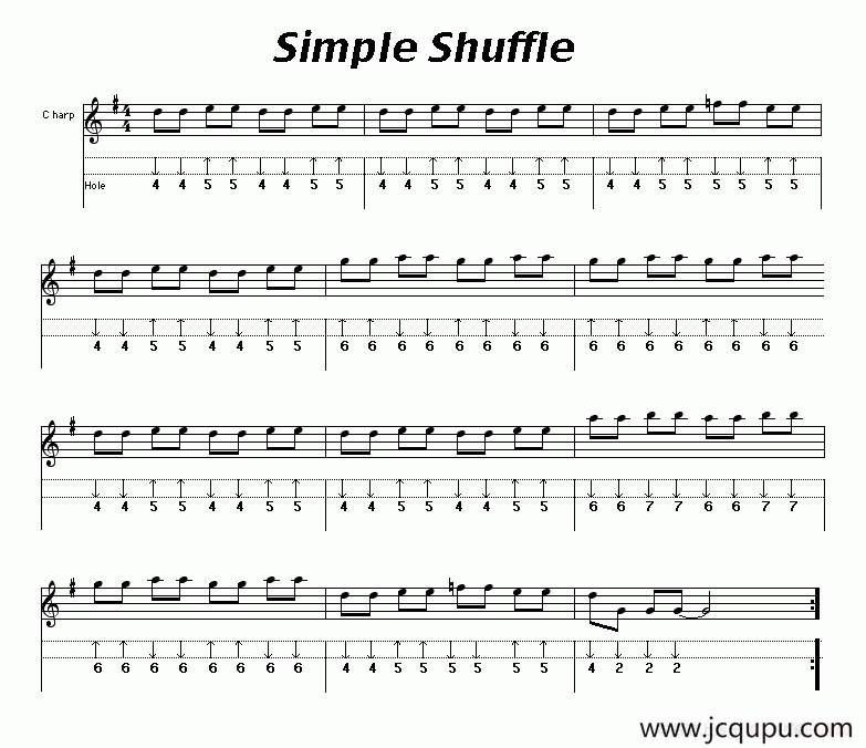 Simple Shuffle（布鲁斯）简谱