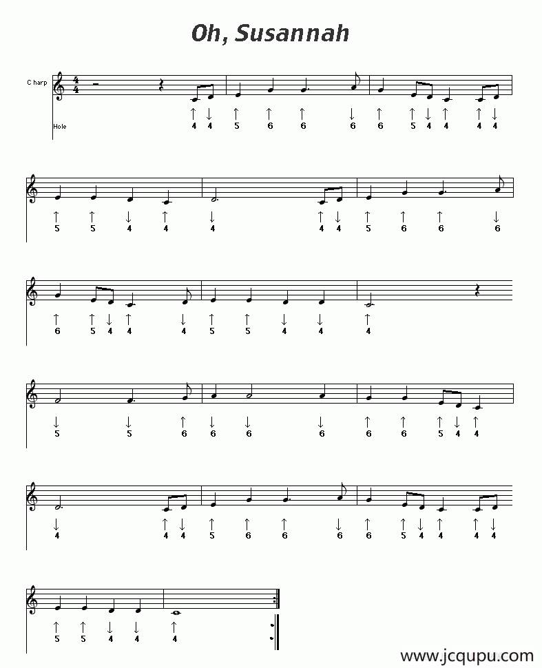 Oh，Susannah（布鲁斯）简谱