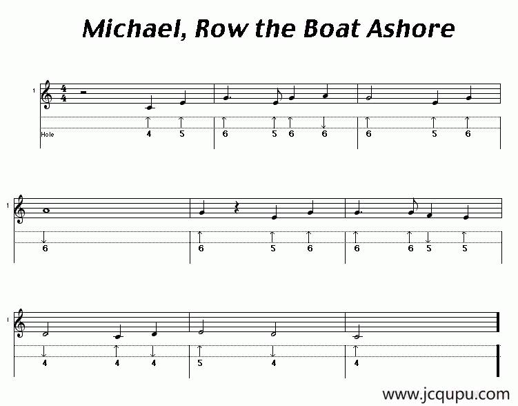 Michael,Row the Boat Ashore（布鲁斯）简谱