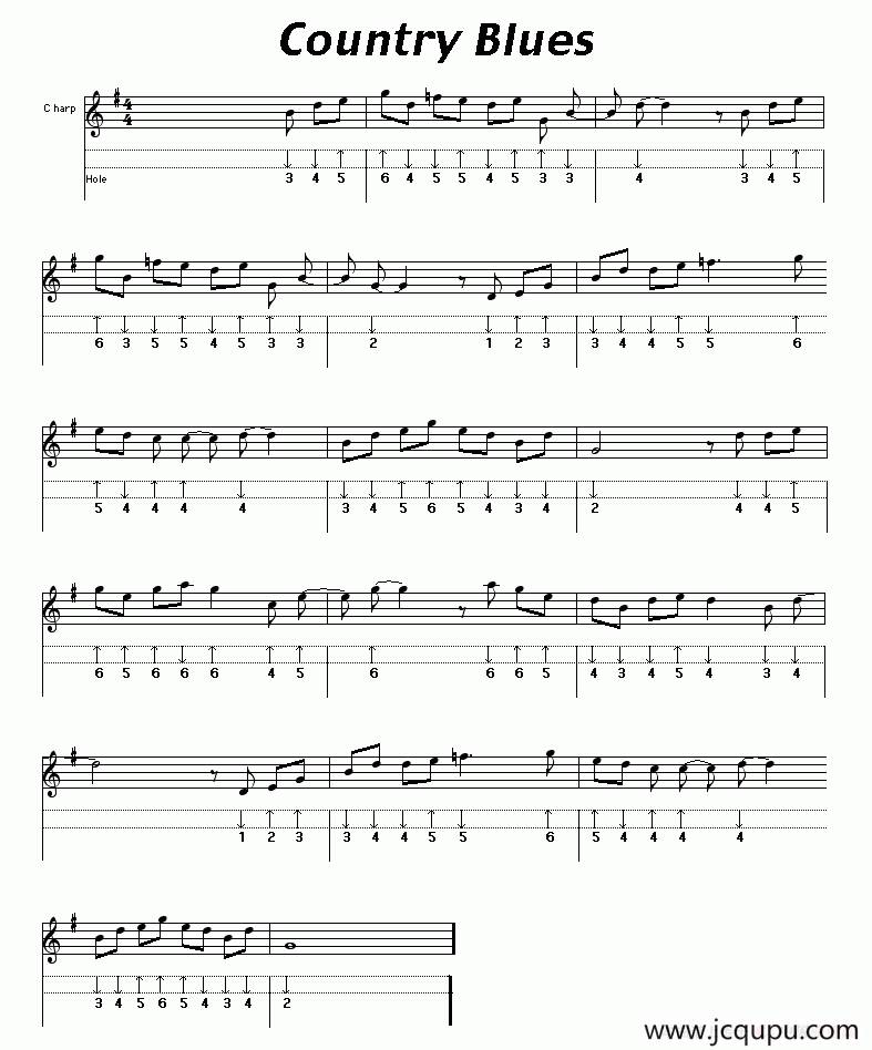 Country Blues（布鲁斯）简谱