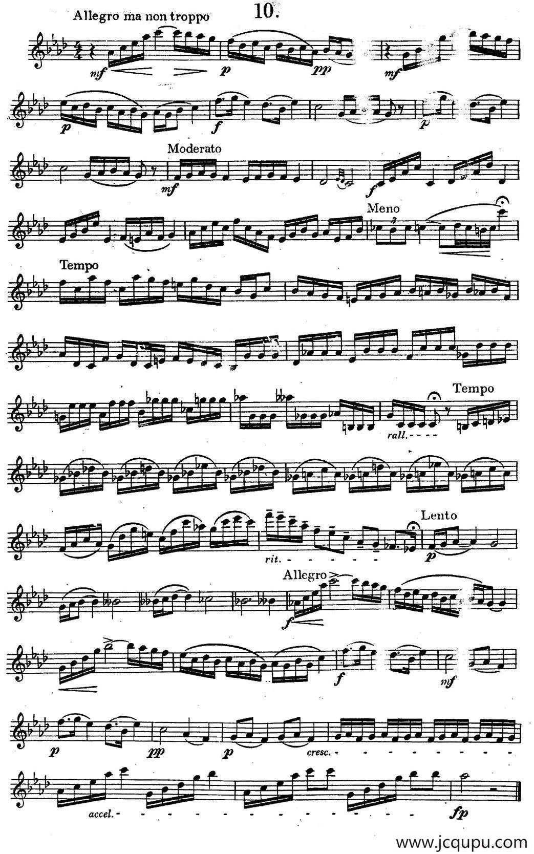 奇特克-萨克斯练习曲之10（ETUDY PRO SAXOPHON - FR ZITRK.op.3）简谱