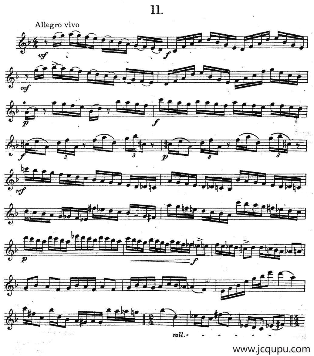 奇特克-萨克斯练习曲之11（ETUDY PRO SAXOPHON - FR ZITRK.op.3）简谱