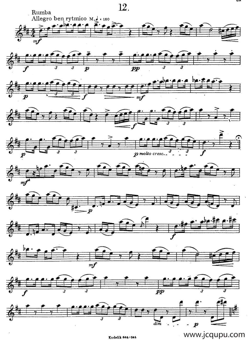 奇特克-萨克斯练习曲之12（ETUDY PRO SAXOPHON - FR ZITRK.op.3）简谱