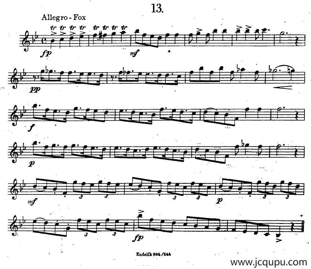 奇特克-萨克斯练习曲之13（ETUDY PRO SAXOPHON - FR ZITRK.op.3）简谱