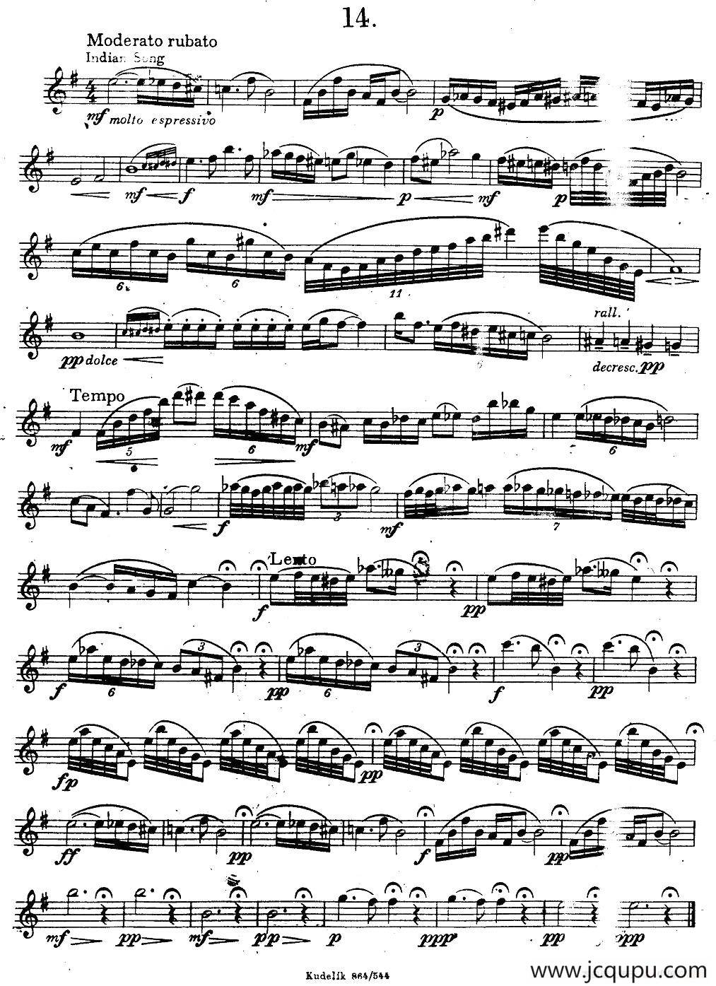 奇特克-萨克斯练习曲之14（ETUDY PRO SAXOPHON - FR ZITRK.op.3）简谱