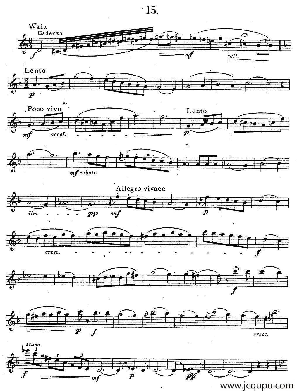 奇特克-萨克斯练习曲之15（ETUDY PRO SAXOPHON - FR ZITRK.op.3）简谱