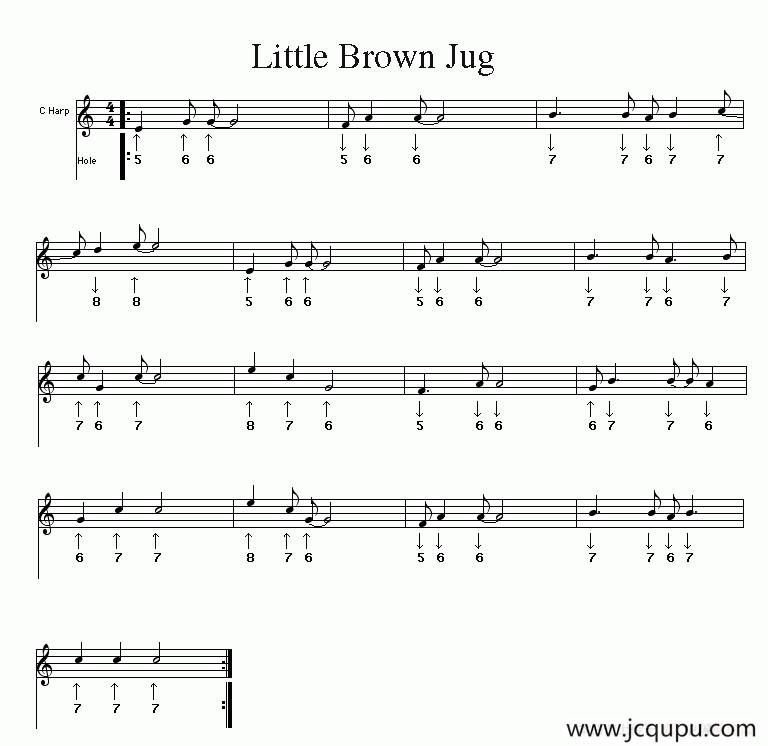 Little Brown Jug（布鲁斯）简谱