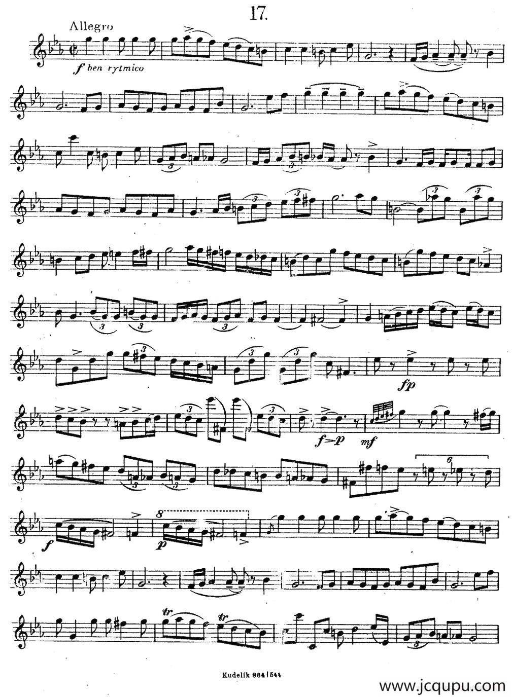 奇特克-萨克斯练习曲之17（ETUDY PRO SAXOPHON - FR ZITRK.op.3）简谱