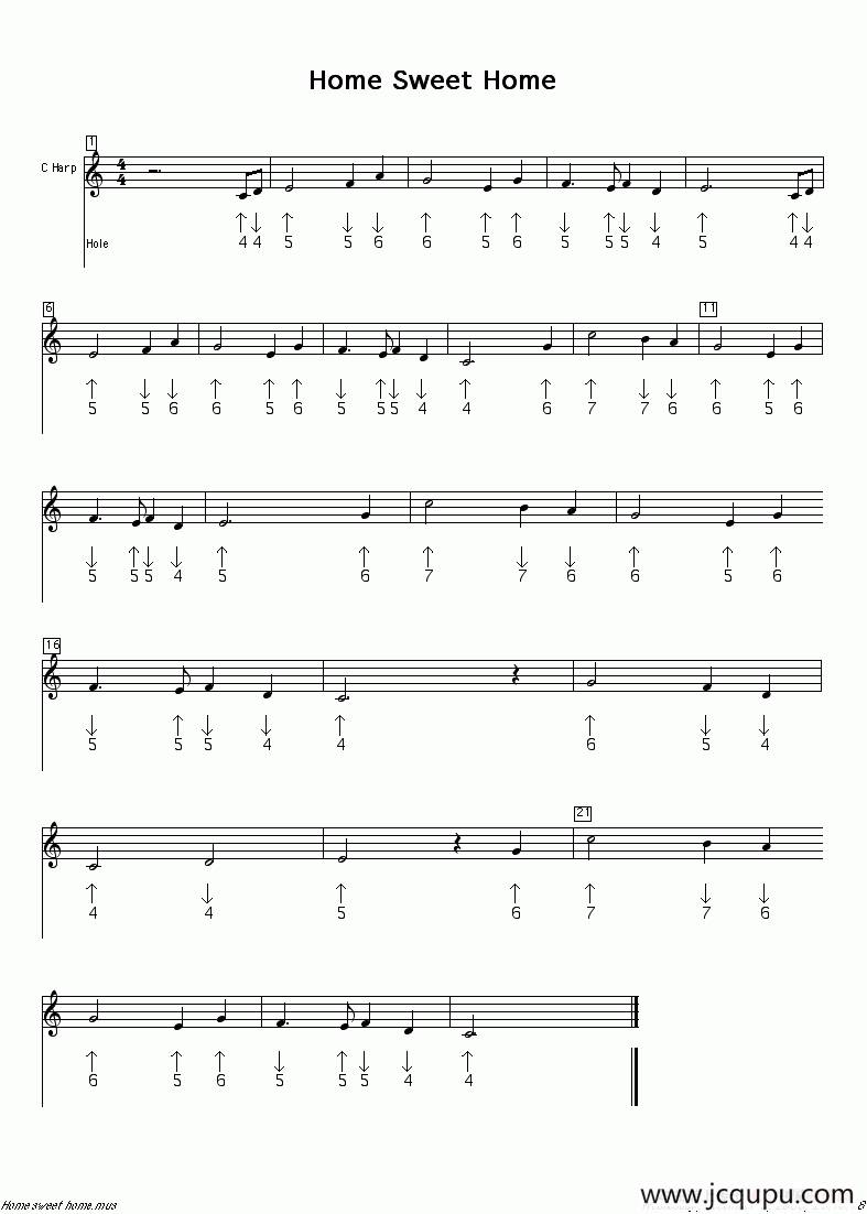 Home Sweet Home（布鲁斯）简谱