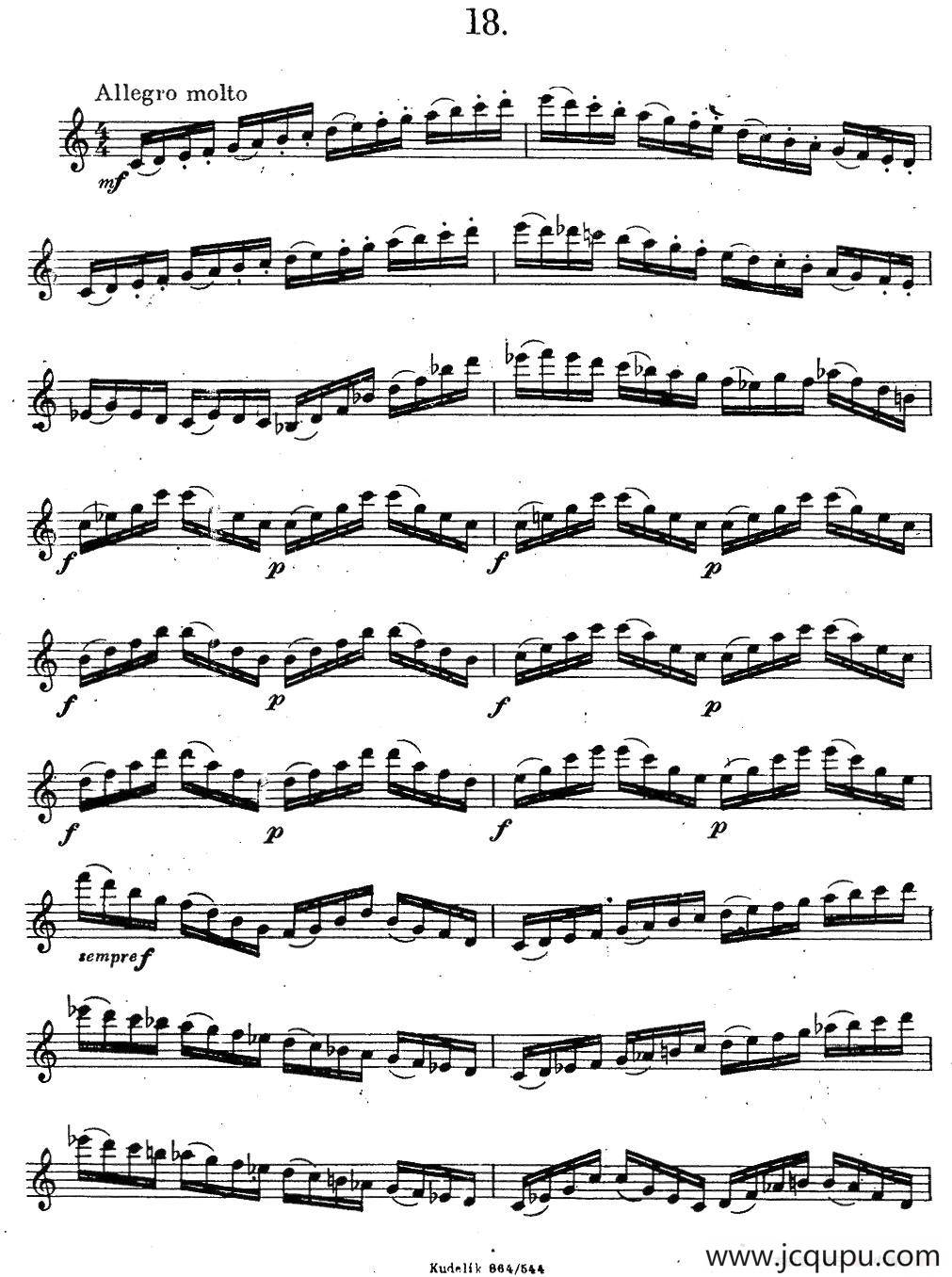 奇特克-萨克斯练习曲之18（ETUDY PRO SAXOPHON - FR ZITRK.op.3）简谱