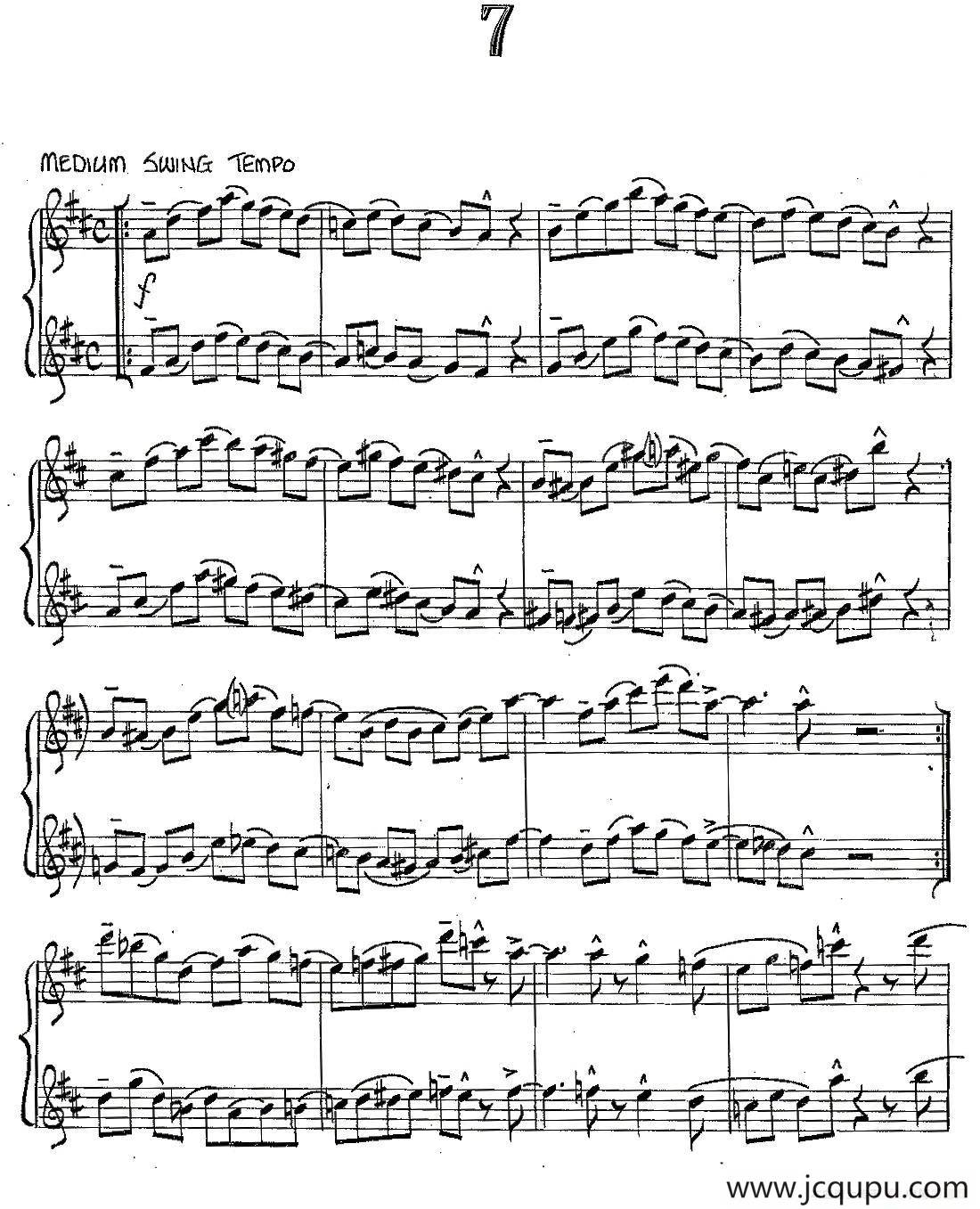 Jazz Conception For Saxophone Duets - 7（二重奏）简谱