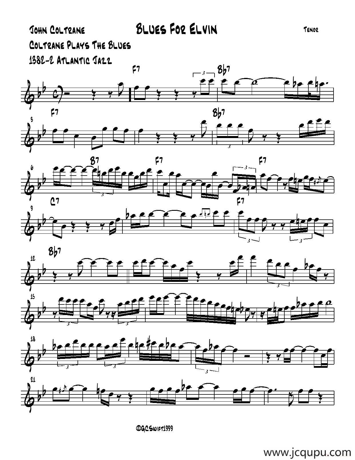 BLUES FOR ELVIN简谱