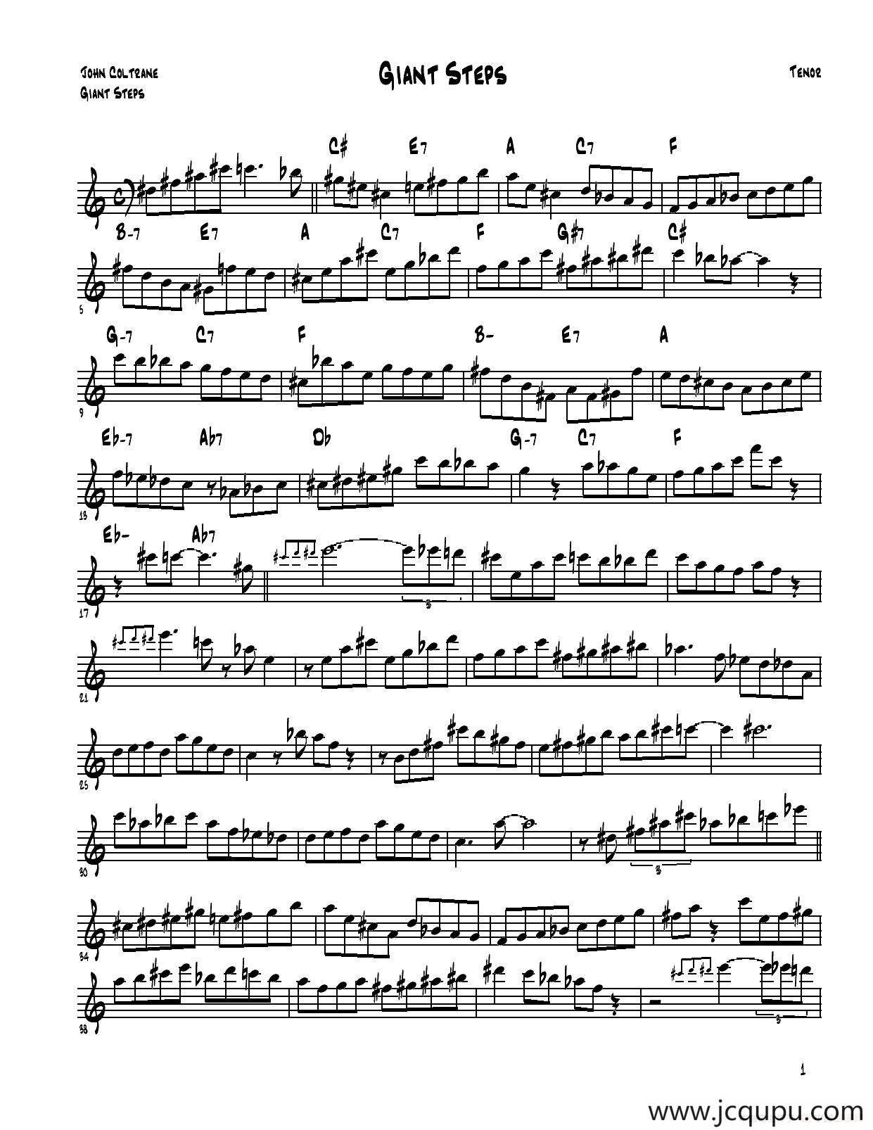 Giant Steps简谱