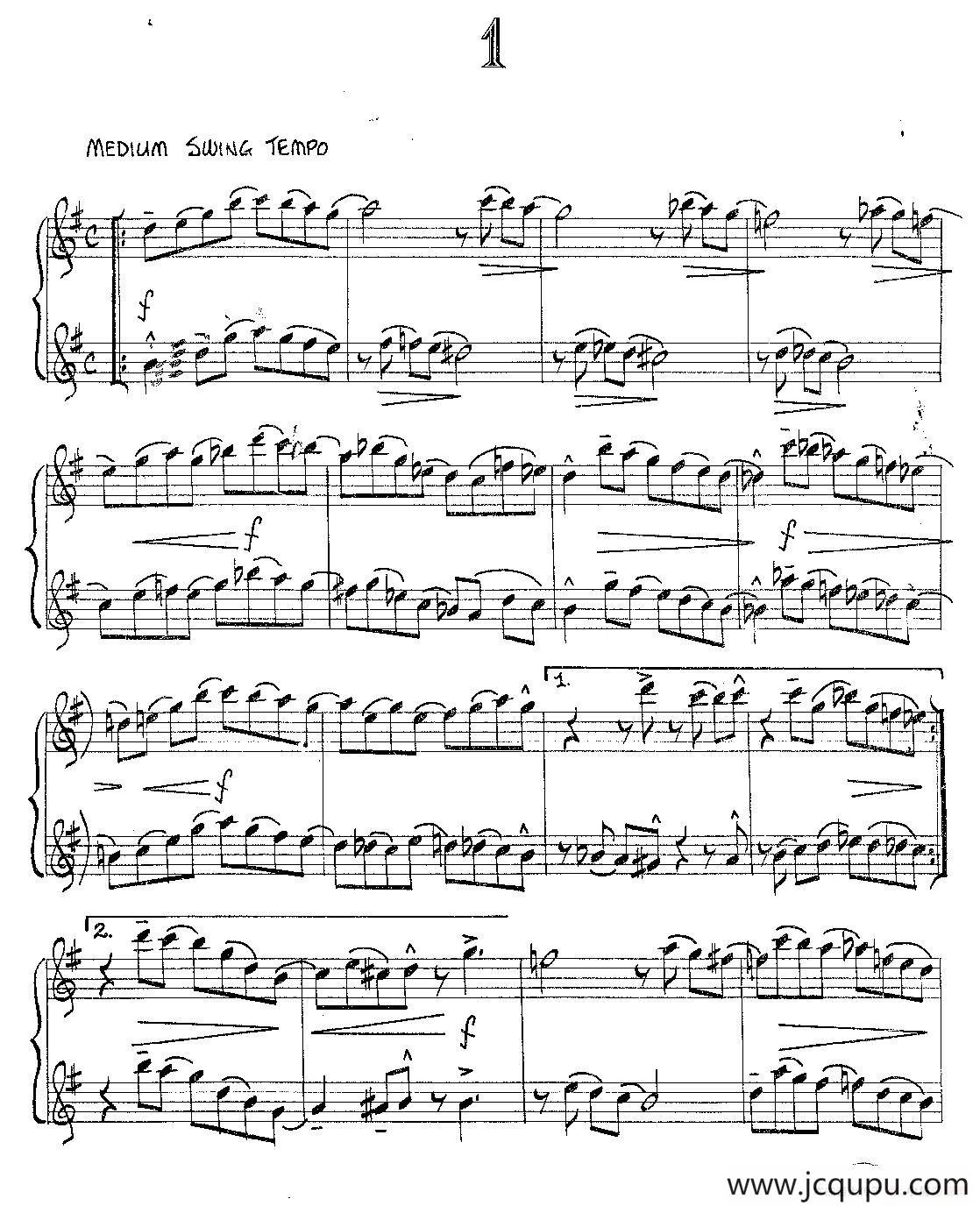 Jazz Conception For Saxophone Duets - 1（二重奏）简谱