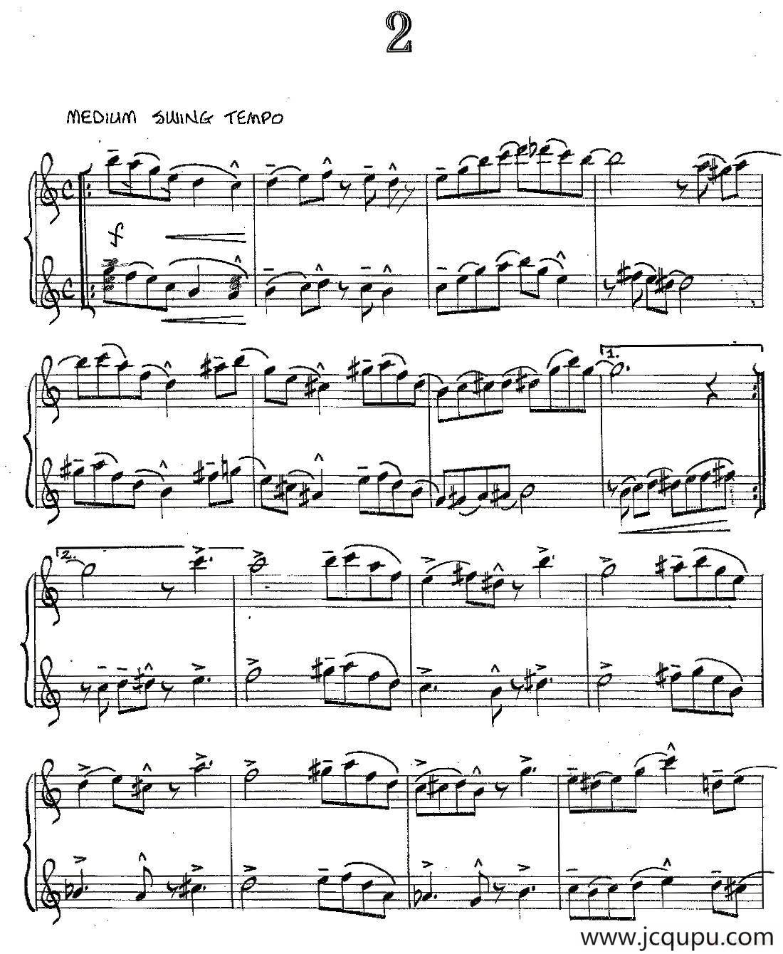 Jazz Conception For Saxophone Duets - 2（二重奏）简谱