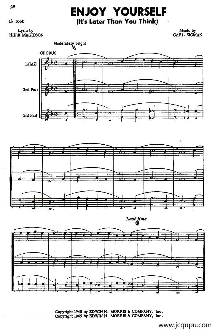 ENJOY YOURSELF 简谱