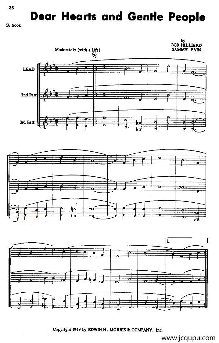 Dear Hearts and Gentle People简谱