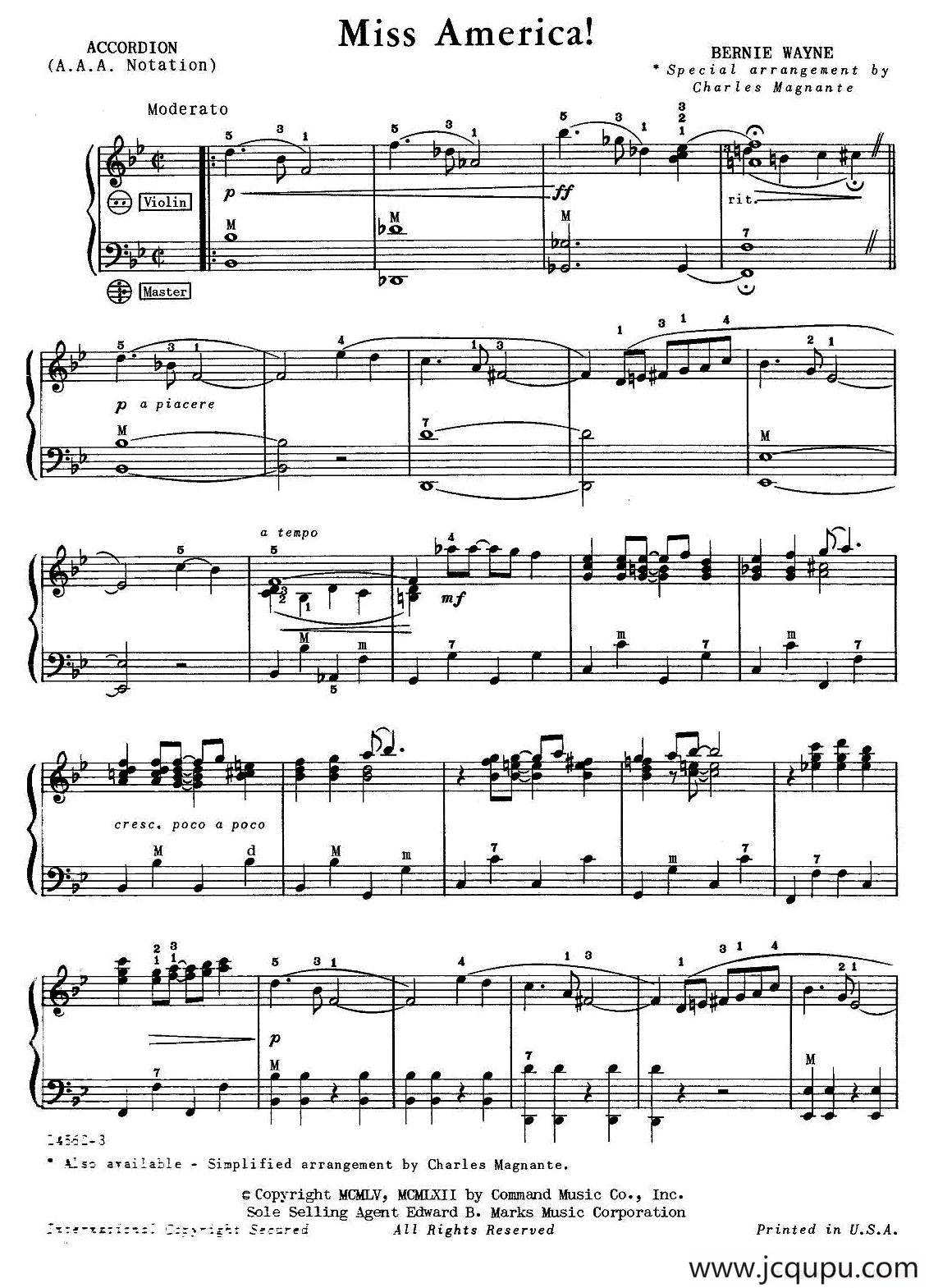 Miss America简谱