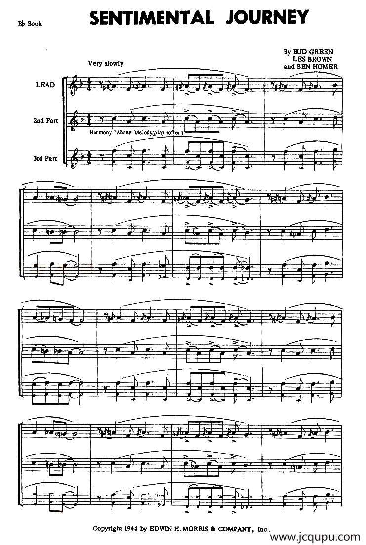 SENTIMENTAL JOURNEY简谱