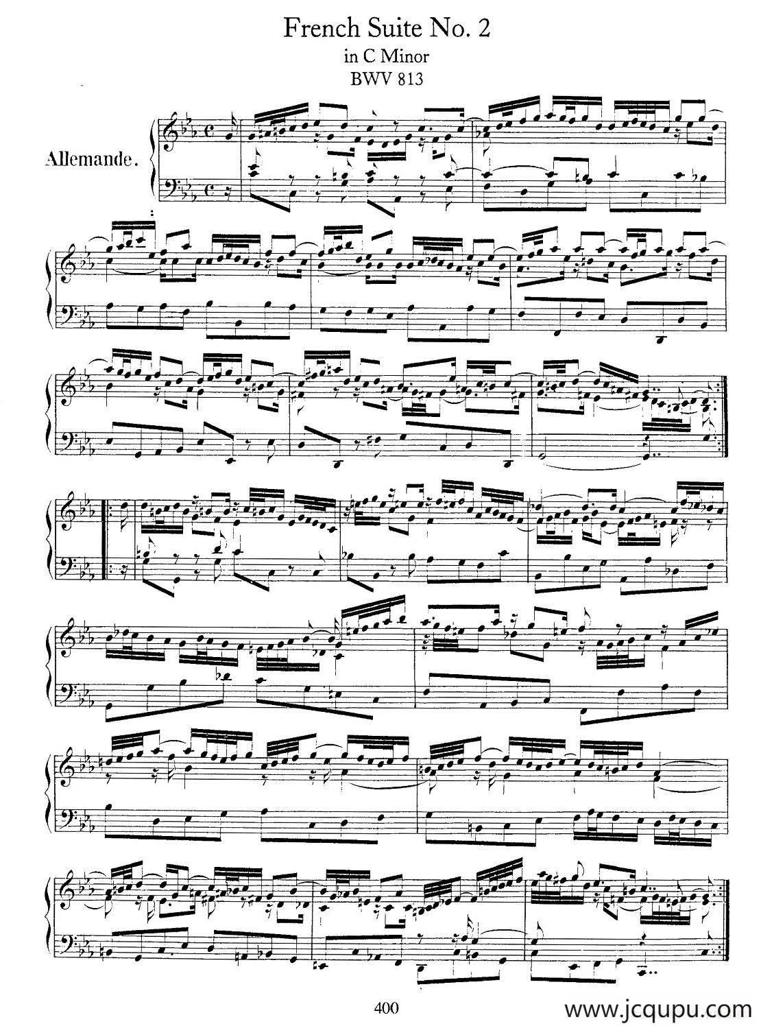 法国组曲之二：c小调简谱