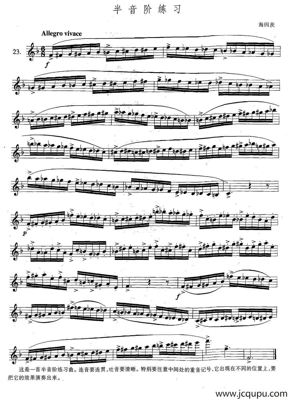 萨克斯练习曲合集（5—23）半音阶练习简谱