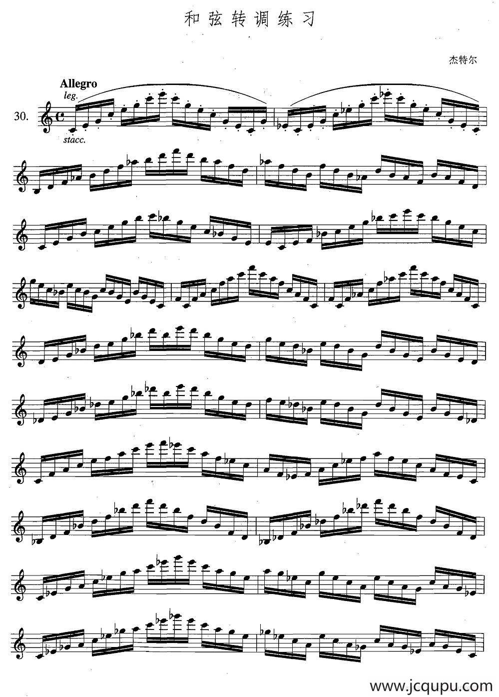 萨克斯练习曲合集（5—30）和弦转调练习简谱