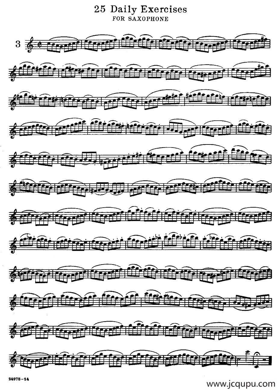 klose - 25首萨克斯练习曲（3）简谱