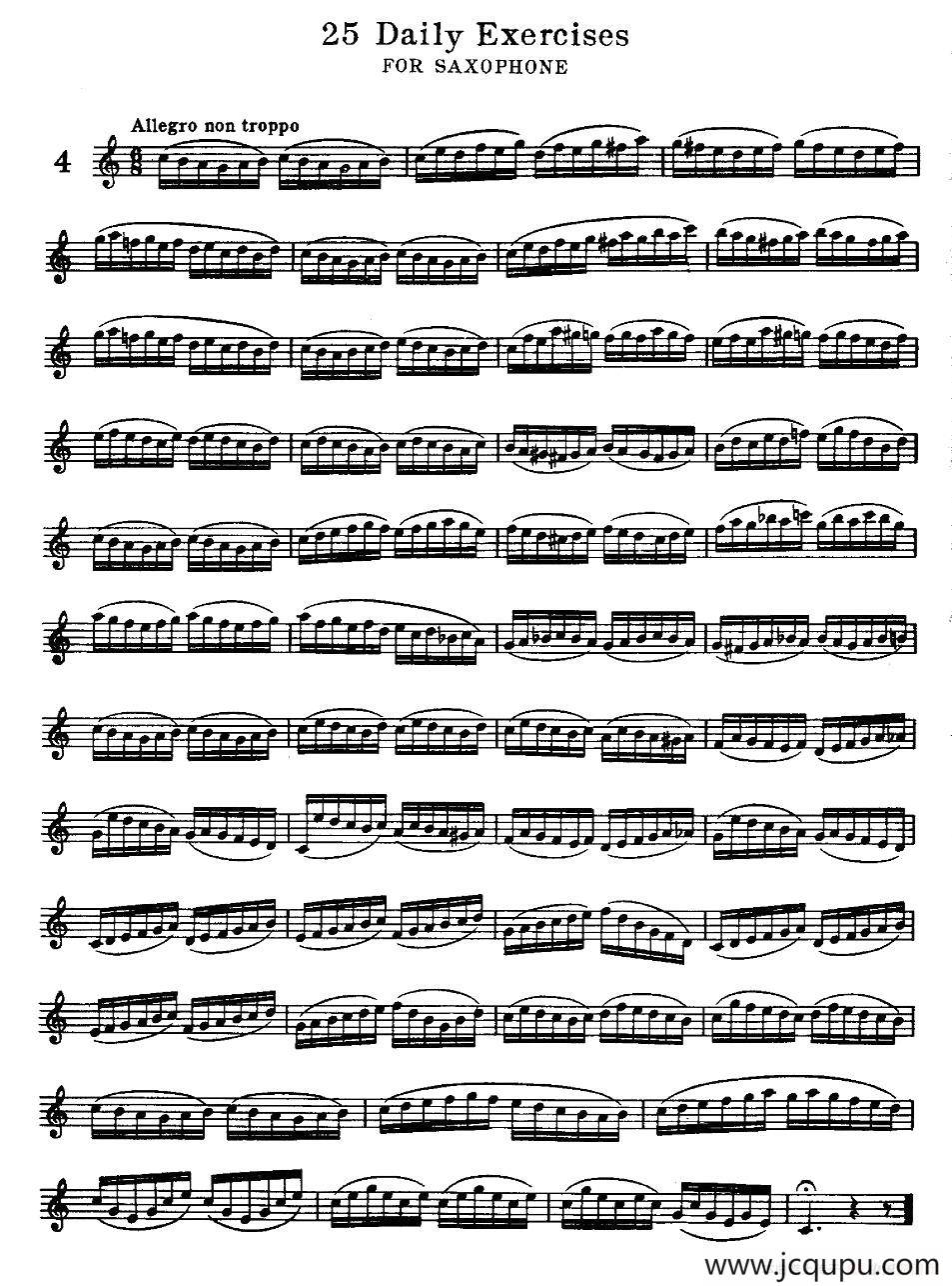 klose - 25首萨克斯练习曲（4）简谱
