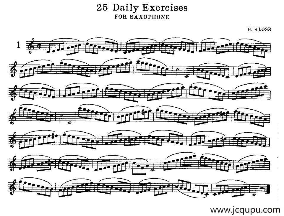 klose - 25首萨克斯练习曲（1）简谱