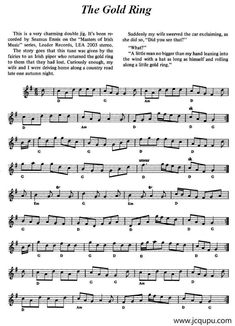 The Gold Ring（爱尔兰民歌）简谱