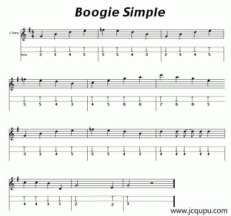 Boogie Simple（布鲁斯）简谱