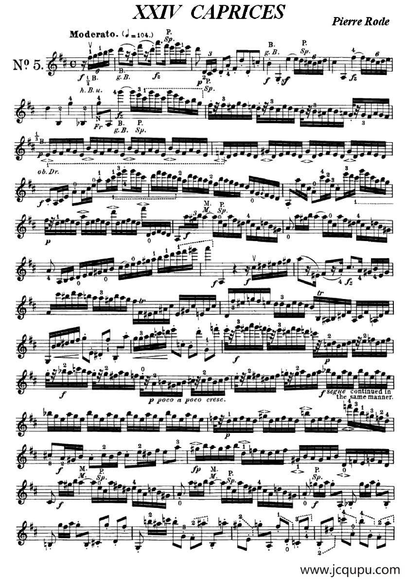 24首小提琴练习曲之5简谱