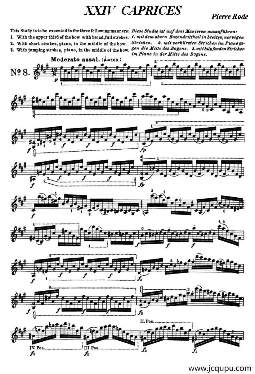 24首小提琴练习曲之8简谱