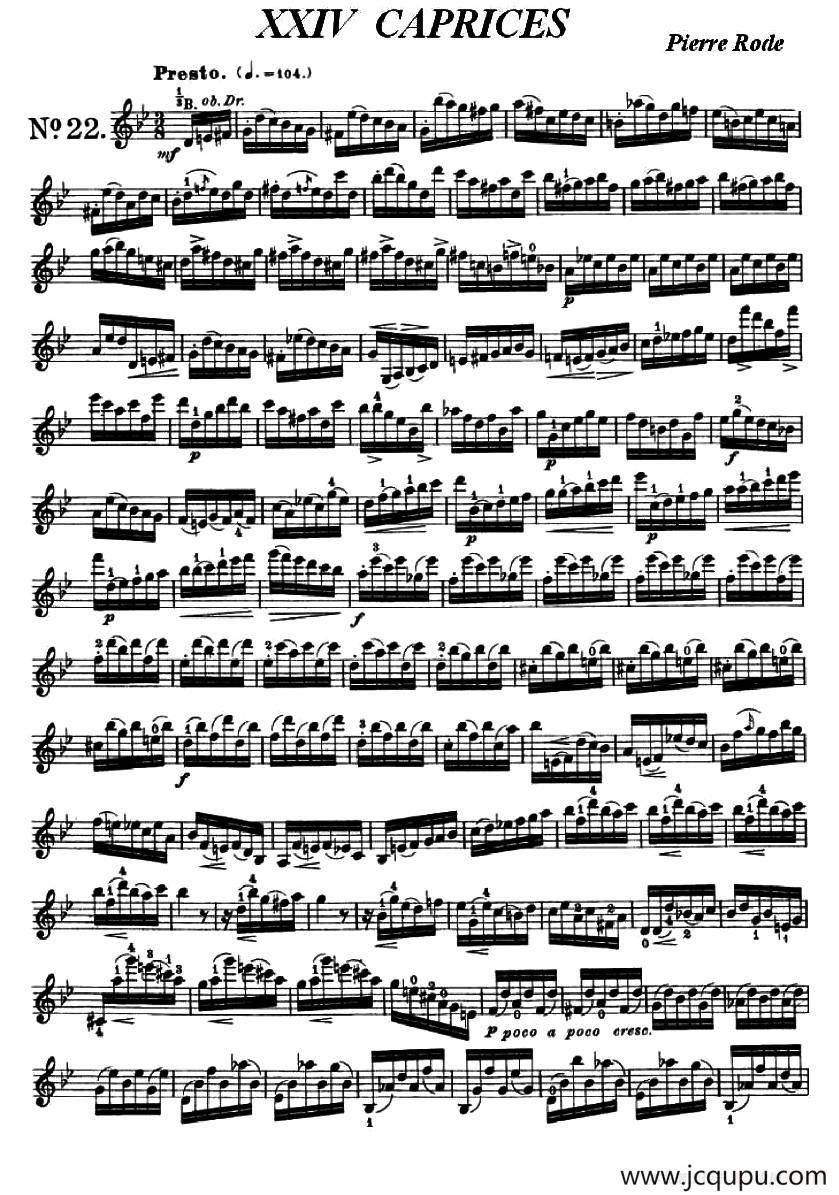 24首小提琴练习曲之22简谱