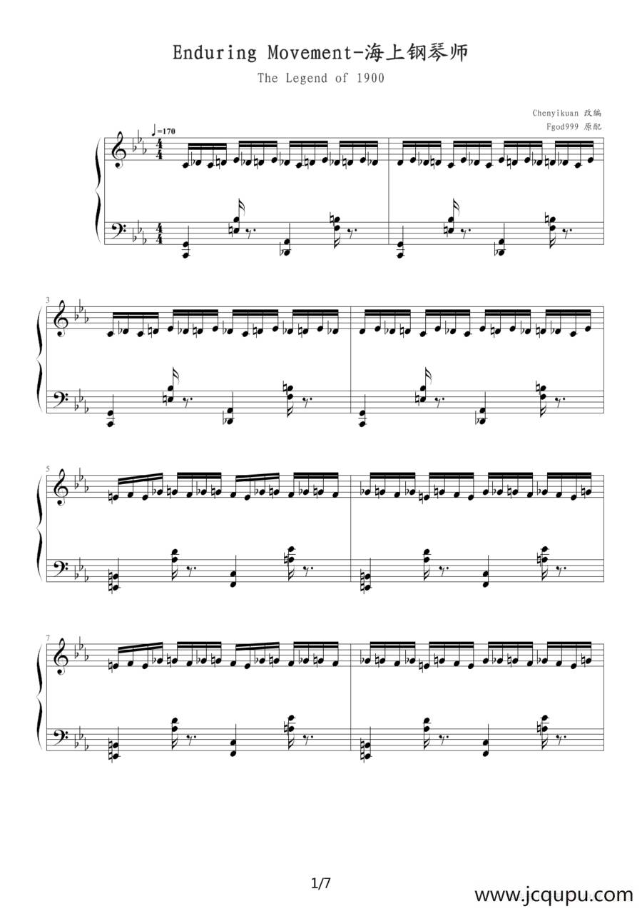 Enduring Movement（海上钢琴师）简谱