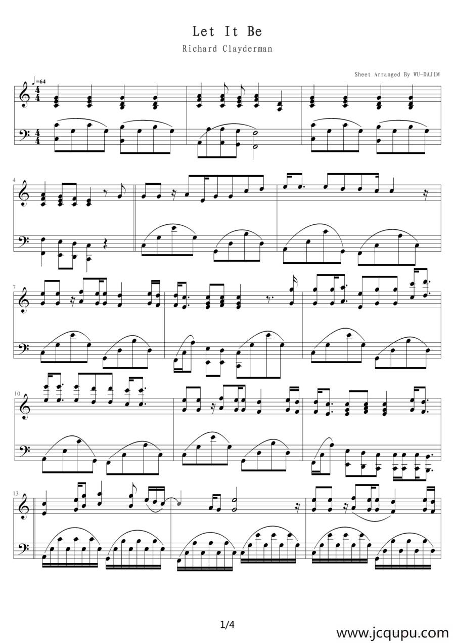 Let it be简谱