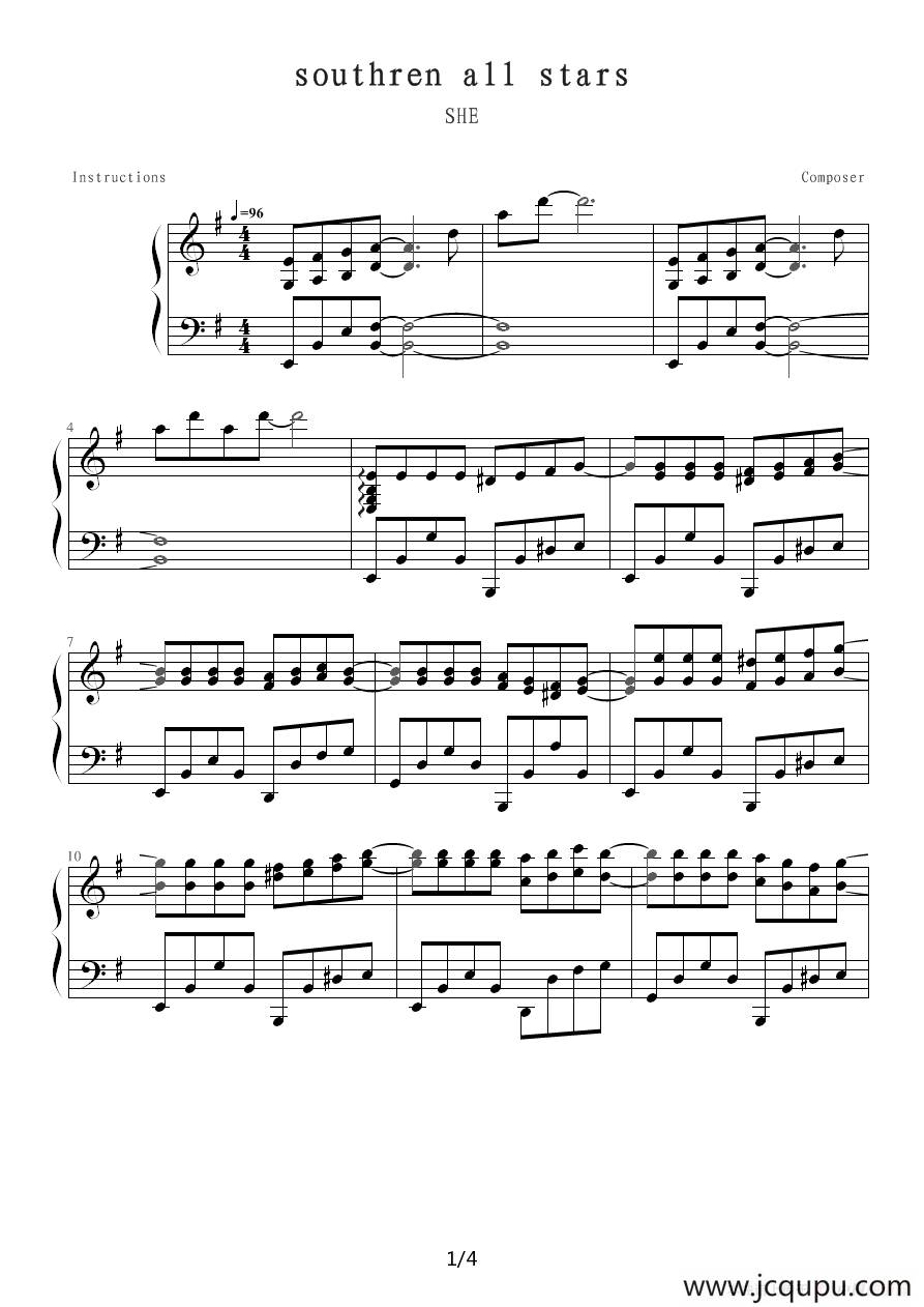 southren all stars简谱